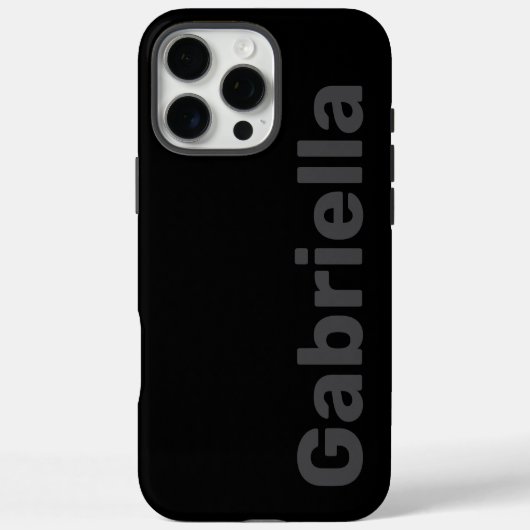 モダンでシンプルな太字の黒とグレーの名前 Case-Mate iPhoneケース (裏面)