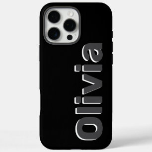 モダンでシンプルな太字の黒とグレーの名前 iPhone 16 PRO MAXケース