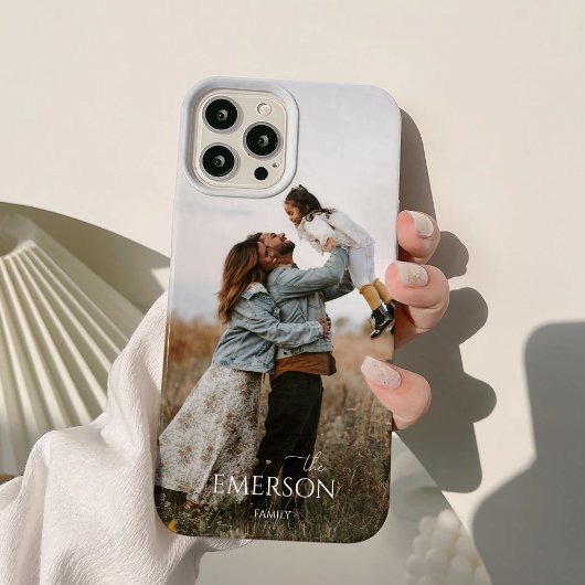 モダンでシンプルな家族の名前入りフル写真 Case-Mate iPhoneケース
