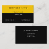 モダンでシンプルな専門の黄色く黒いビジネス 名刺 (正面/裏面)