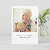 モダンでシンプルな悔やみや弔慰の葬式のサンキューカード 招待状 (スタンド正面)