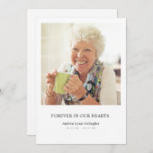 モダンでシンプルな悔やみや弔慰の葬式のサンキューカード 招待状 (正面/裏面)