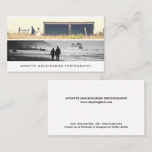 モダンでシンプルな最小主義の写真撮影|の2写真 名刺 (正面/裏面)