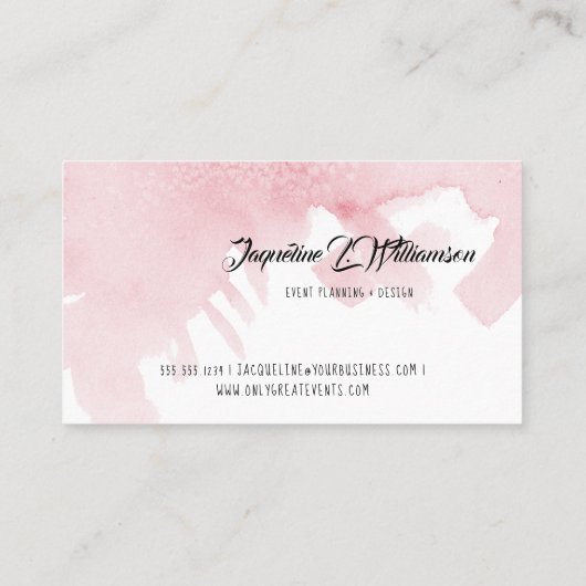 モダンでシンプルな水彩画の洗浄芸術のデザインビジネス 名刺 (裏面)