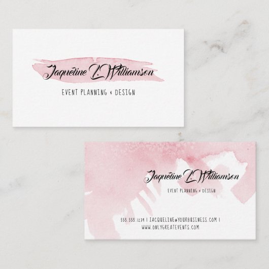 モダンでシンプルな水彩画の洗浄芸術のデザインビジネス 名刺 (正面/裏面)