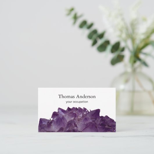 モダンでシンプルな水晶宝石のトレンディー 名刺 (スタンド正面)