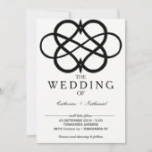 モダンでシンプルな無限ハートの結婚式招待状 招待状 (正面)