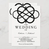 モダンでシンプルな無限ハートの結婚式招待状 招待状 (正面/裏面)