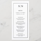 モダンでシンプルな白と黒の結婚式 メニュー (正面)