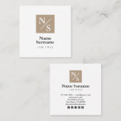 モダンでシンプルな社会的な暗灰色の正方形の名刺 スクエア名刺 (正面/裏面)