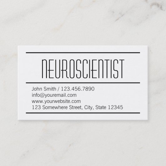 モダンでシンプルな神経科学の名刺 名刺 (正面)