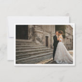 モダンでシンプルな結婚式の写真の御礼 ノートカード (裏面)