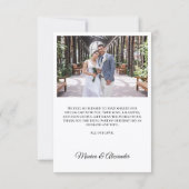モダンでシンプルな結婚式の写真入りサンクスカード 招待状 (裏面)