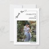 モダンでシンプルな結婚式の写真 サンキューカード (正面)