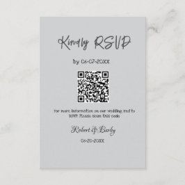 モダンでシンプルな結婚式のQRコードスキャンによるRSVP エンクロージャーカード