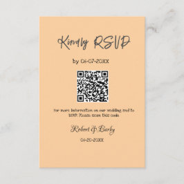 モダンでシンプルな結婚式のQRコードスキャンによるRSVP エンクロージャーカード