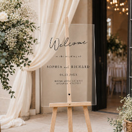 モダンでシンプルな結婚式ウェルカムボード アクリルサイン