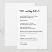 モダンでシンプルな結婚式デザイン メニュー (正面/裏面)