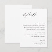 モダンでシンプルな結婚式同封カード(詳細) エンクロージャーカード (正面/裏面)