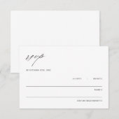 モダンでシンプルな結婚式同封RSVPカード エンクロージャーカード (正面/裏面)