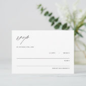 モダンでシンプルな結婚式同封RSVPカード エンクロージャーカード (スタンド正面)