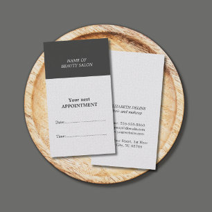 モダンでシンプルな美容院のアポイントメントカード 予約カード