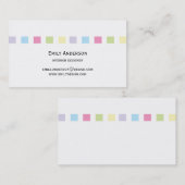 モダンでシンプルな色は名刺を平方します 名刺 (正面/裏面)