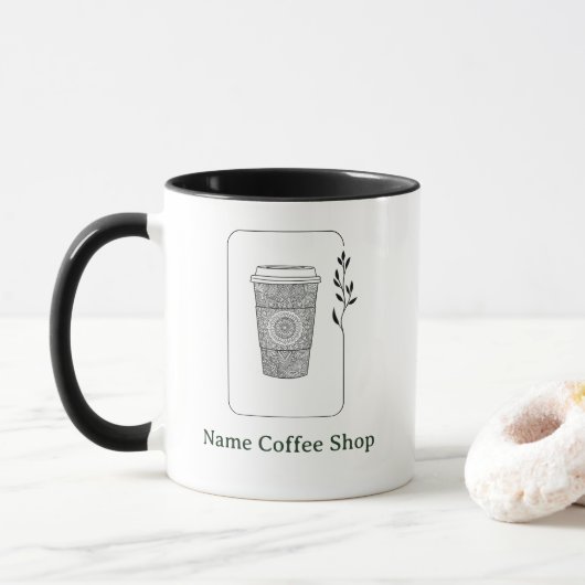 モダンでシンプルな花の喫茶店 マグカップ (ドーナツ)