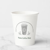 モダンでシンプルな花の喫茶店 紙コップ (正面)