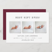 モダンでシンプルな複数写真の出生発表 シーズンカード (正面/裏面)