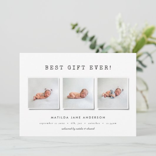 モダンでシンプルな複数写真の出生発表 シーズンカード (スタンド正面)