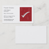 モダンでシンプルな赤と白の会計士 名刺 (正面/裏面)