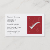 モダンでシンプルな赤と白の会計士 名刺 (正面)