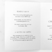 モダンでシンプルな黒と白のエレガントな結婚式 三つ折り招待状 (内部最初)