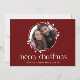 モダンでシンプルな1枚の写真のユニークなクリスマスカード シーズンカード