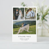 モダンでシンプルな4枚の写真の結婚式サンクスカード サンキューカード (スタンド正面)