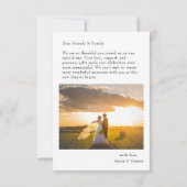 モダンでシンプルな4枚の写真の結婚式サンクスカード サンキューカード (裏面)
