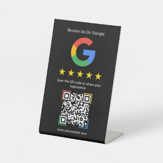 モダンでシンプルなGoogleレビューQRコードビジネス 台座サイン