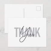 モダンでシンプル、かっこいい「ありがとう」のタイポグラフィ ポストカード (正面/裏面)