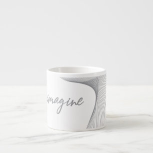 モダンでシンプル、エレガントな「Imagine」のグラフィックデザイン エスプレッソカップ