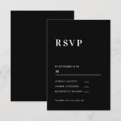 モダンでシンプル、フレッシュな結婚式の出欠確認カード エンクロージャーカード (正面/裏面)