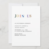 モダンでシンプル、フレッシュな結婚式 招待状 (正面)