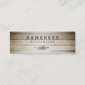 モダンでスタイリッシュで暗いコーヒー木製の小型名刺 スキニー名刺 (正面)