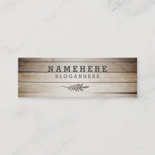 モダンでスタイリッシュで暗いコーヒー木製の小型名刺 スキニー名刺 (正面)