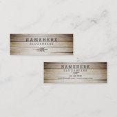 モダンでスタイリッシュで暗いコーヒー木製の小型名刺 スキニー名刺 (正面/裏面)