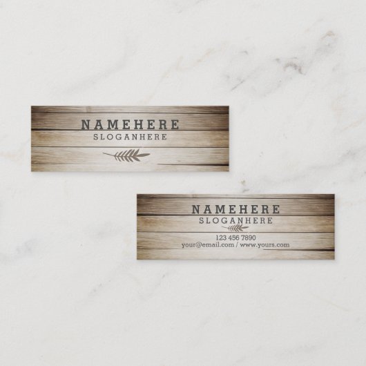 モダンでスタイリッシュで暗いコーヒー木製の小型名刺 スキニー名刺 (正面/裏面)