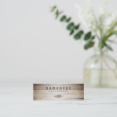 モダンでスタイリッシュで暗いコーヒー木製の小型名刺 スキニー名刺 (スタンド正面)