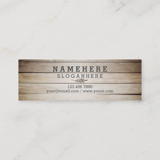 モダンでスタイリッシュで暗いコーヒー木製の小型名刺 スキニー名刺 (裏面)