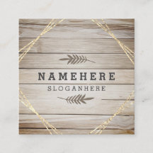 モダンでスタイリッシュで暗い木製の正方形の名刺