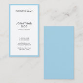 モダンでスタイリッシュで青く白くシンプルな専門の上 名刺 (正面/裏面)